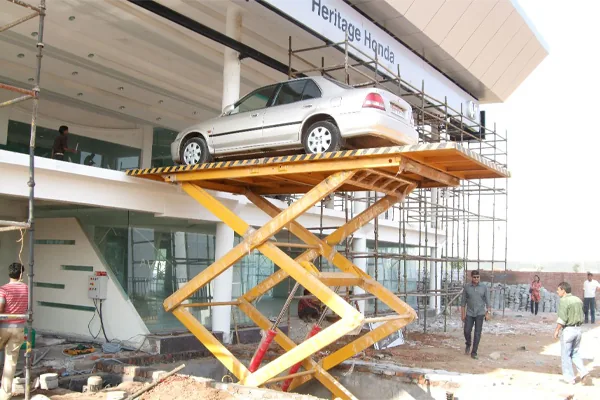 Showroom car lift commissioned during fit-out