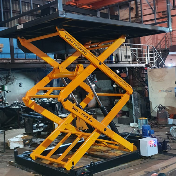 Scissor lift installed and running in a production bay