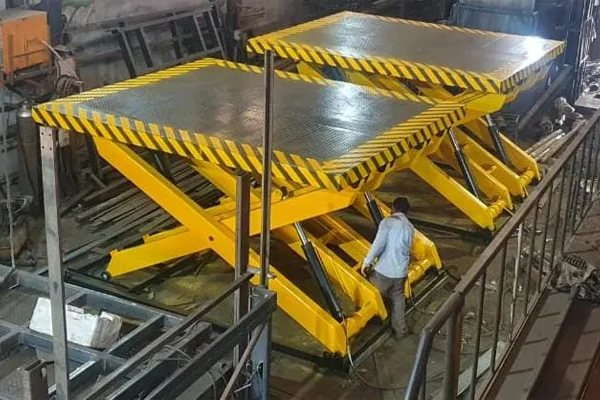 Tandem lift pair under fabrication